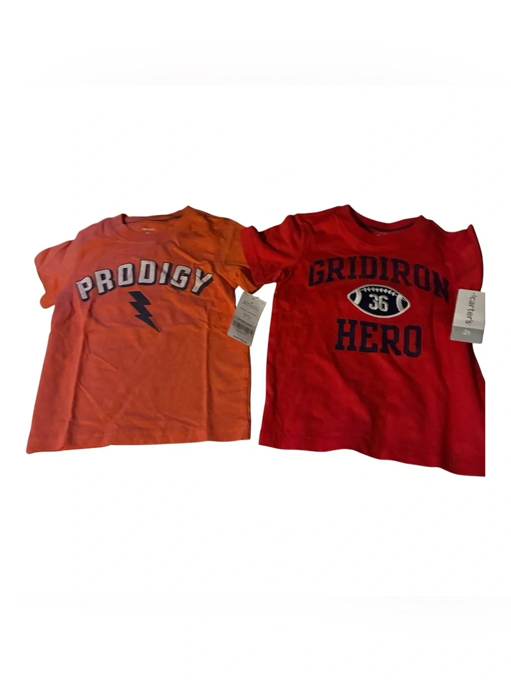 NWT CARTERS BOYS TSHIRTS 1 CORAL AND 1 RED SIZE 2T